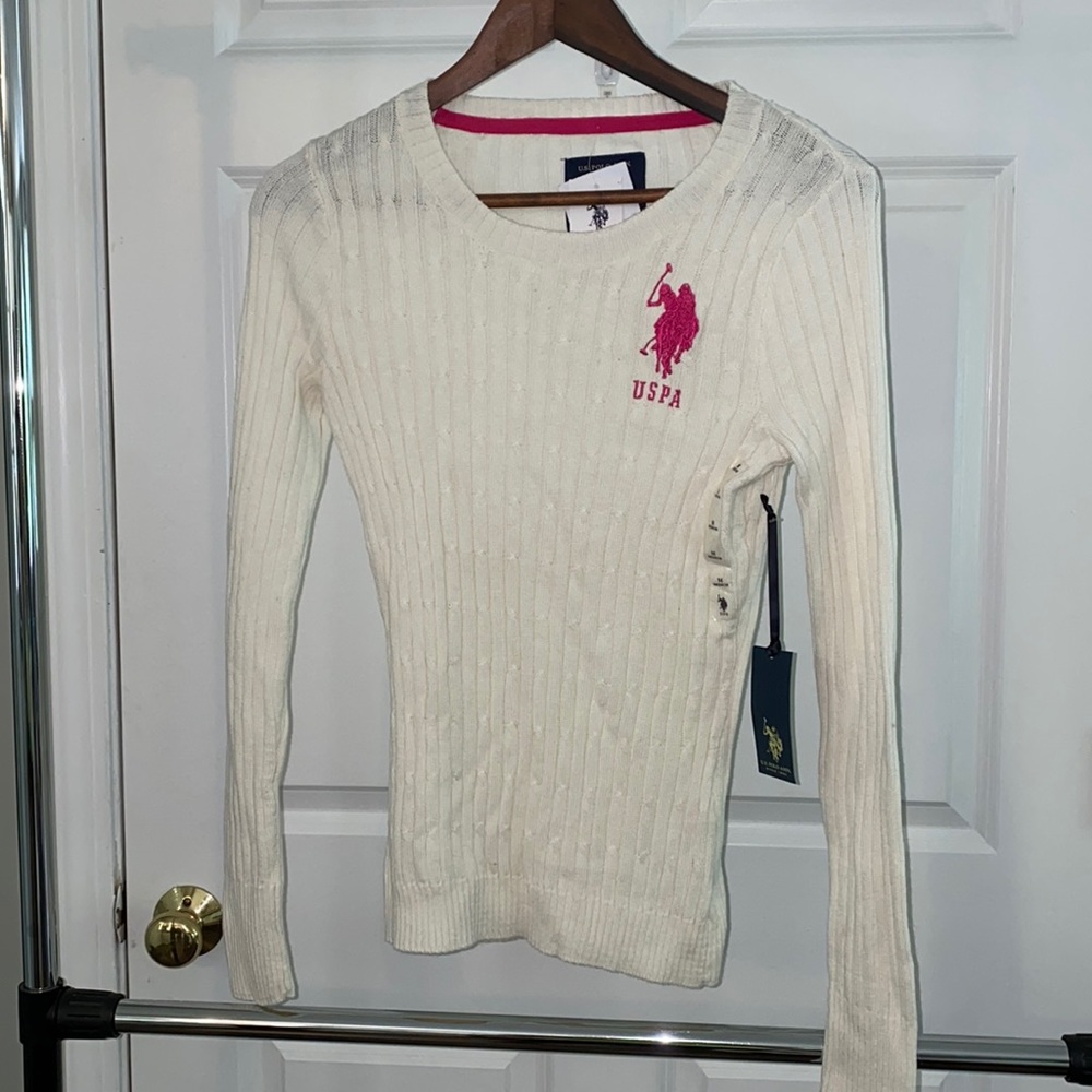 White polo sweater
